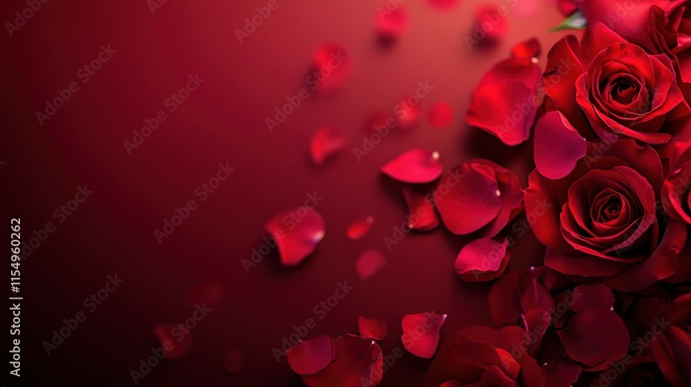 Valentine's Day or Wedding Background with Beautiful Roses. Concept for a romantic party invitation or love message. Premium and luxurious Ai-Generative. Valentine's Day or Wedding Background with Beautiful Roses. Concept for a romantic party invitation or love message. Premium and luxurious Ai-Generative.