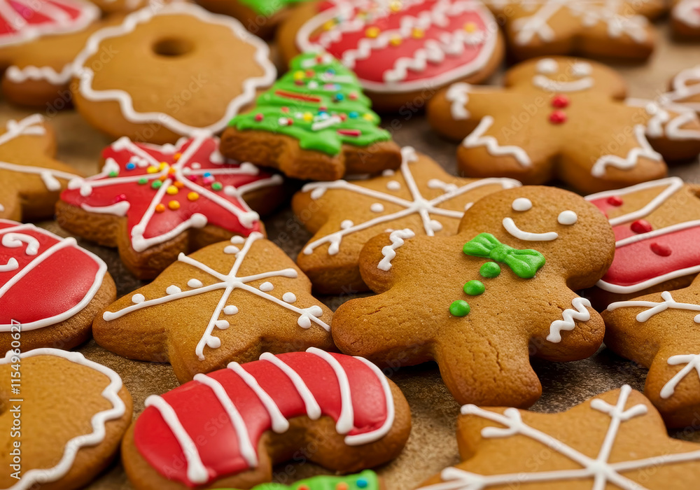Fototapeta premium Gingerbread cookies background