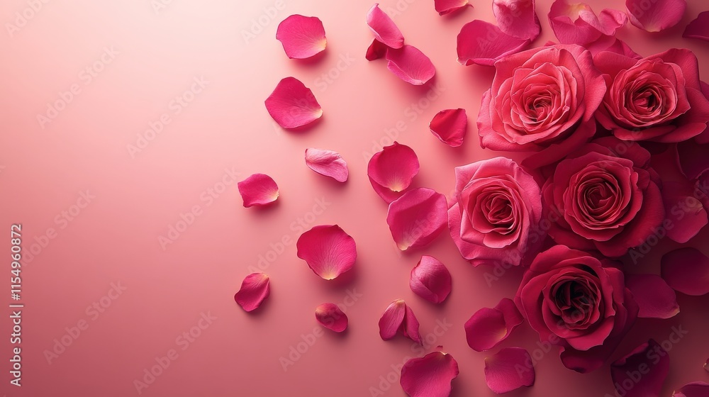 Valentine's Day or Wedding Background with Beautiful Roses. Concept for a romantic party invitation or love message. Premium and luxurious Ai-Generative. Valentine's Day or Wedding Background with Beautiful Roses. Concept for a romantic party invitation or love message. Premium and luxurious Ai-Generative.