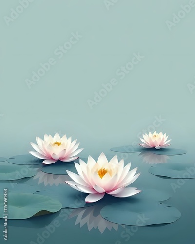 image de plusieurs lotus dont certains sont en fleur