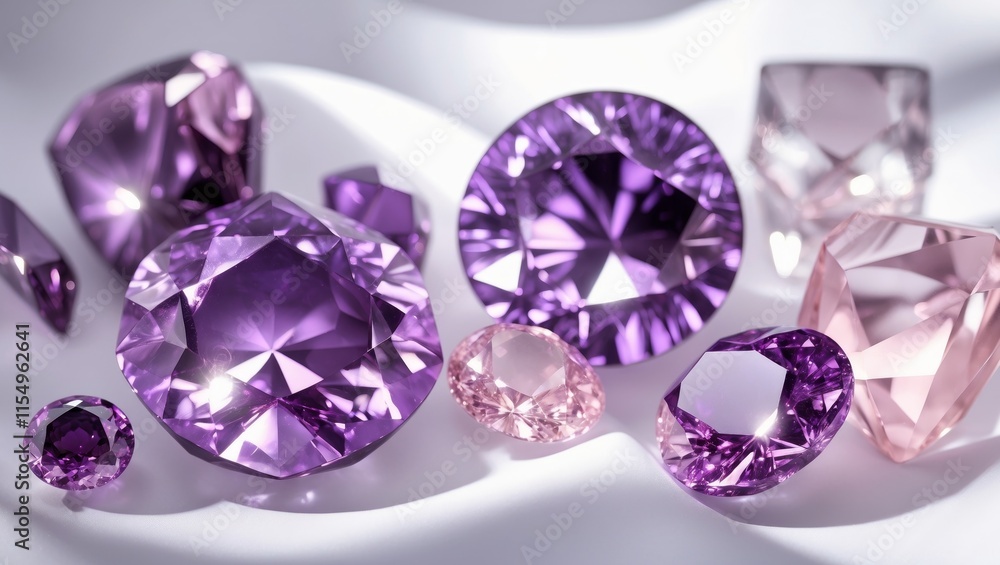 Sparkling gems in purple and pink hues for elegant jewelry designs Sparkling gems in purple and pink hues for elegant jewelry designs