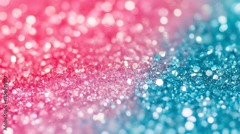 Sparkling Pink and Blue Glitter Close-Up Background - Made with Generative AI Sparkling Pink and Blue Glitter Close-Up Background - Made with Generative AI