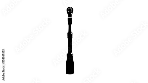 Ratchet repair tool, black isolated silhouette