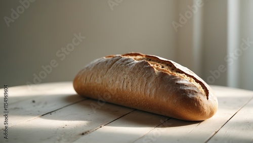 there is a long loaf of bread that is on a table photo