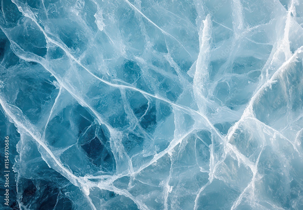 Obraz premium Intricate Patterns and Textures of Natural Ice Formations Captured Close-Up, Showcasing the Beauty of Frozen Water and Natural Elements in a Unique Perspective