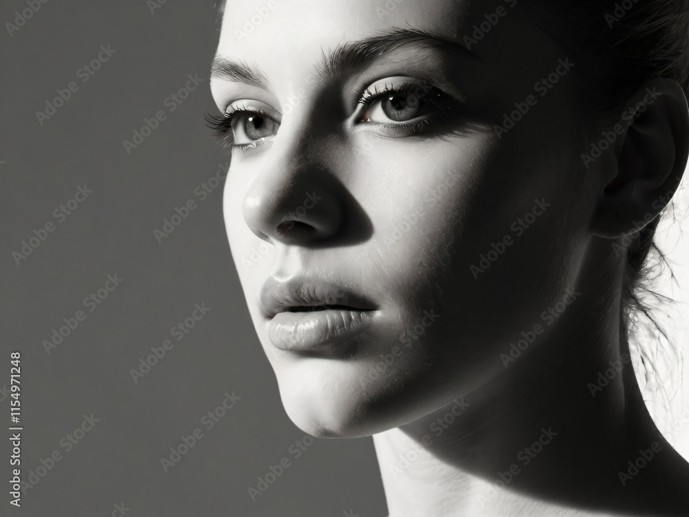 Fototapeta premium A monochrome, blurred portrait emphasizing light and texture.