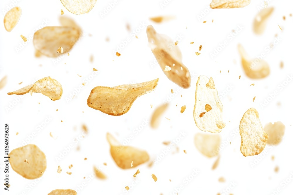 Potato chips falling on white background. (1) Potato chips falling on white background. (1)