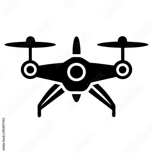 Drone logo icon silhouette on a white background