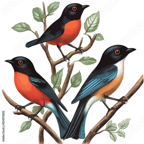 Bird clip art, clip art concept