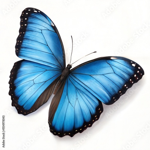 Butterfly Morpho Didius. Morpha Isolate photo