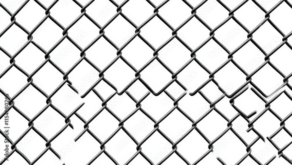 Damaged chain link fence isolated on white. (1) Damaged chain link fence isolated on white. (1)