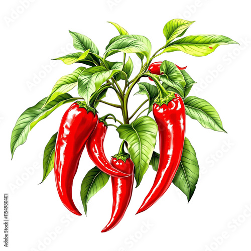 Chili pepper isolated on a transparent background