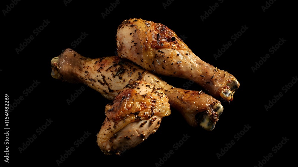 Grilled chicken legs on a barbecue grill Closeup Grilled chicken legs on a barbecue grill Closeup