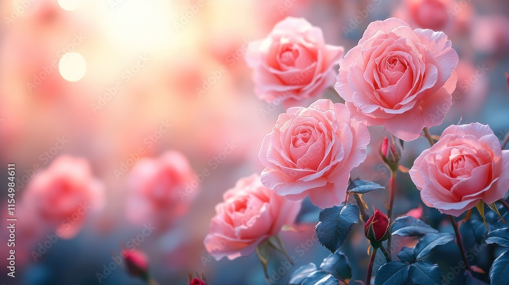 Beautiful pink roses in a soft, dreamy setting. Beautiful pink roses in a soft, dreamy setting.