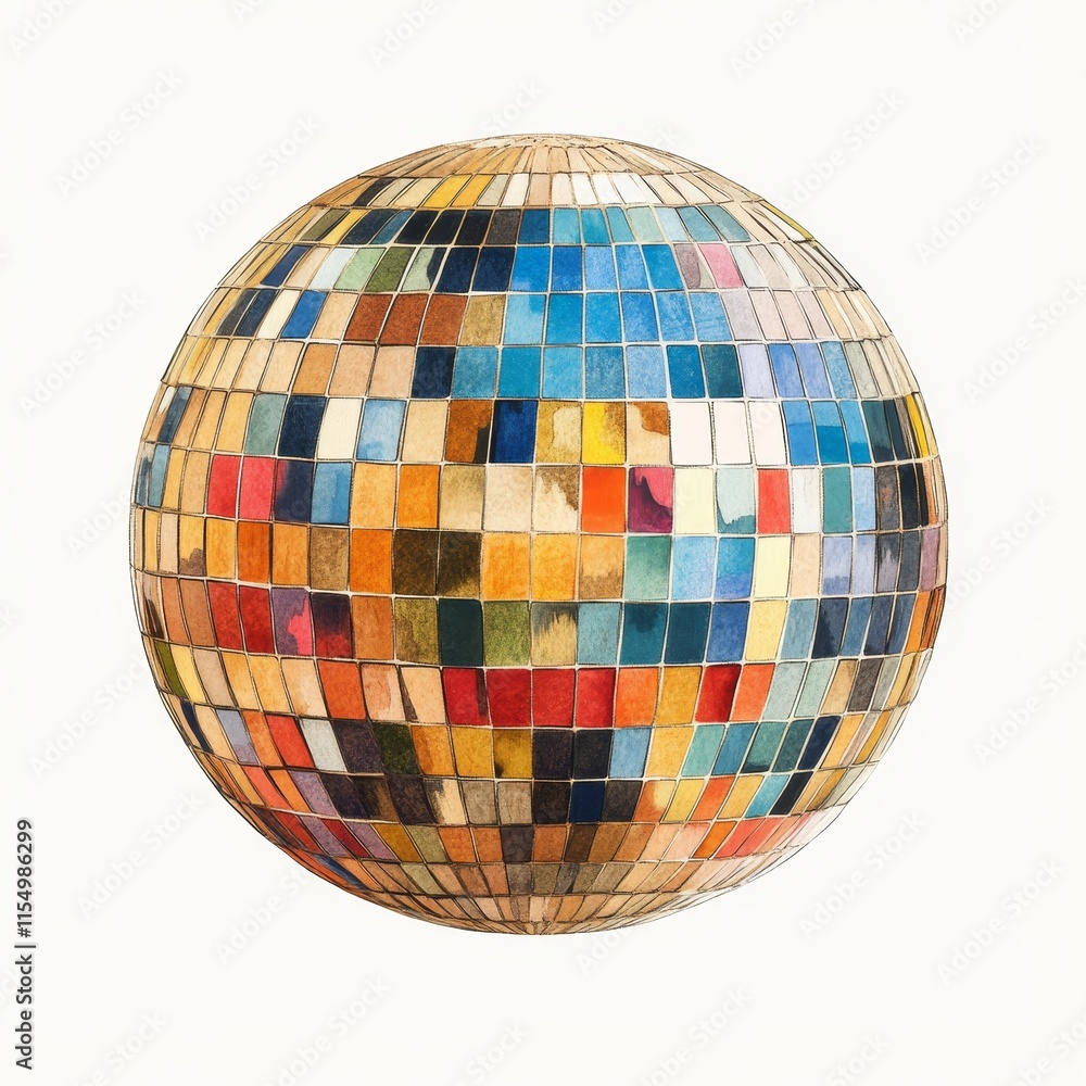 Colorful disco ball isolated on white background. (2) Colorful disco ball isolated on white background. (2)