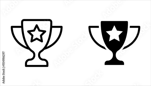 Trophy icon set. Trophy cup, winner cup, Reward symbol sign for web and mobile on white background