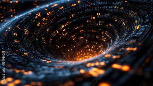 Wallpaper Mural Abstract swirling vortex of digital data and code. Torontodigital.ca