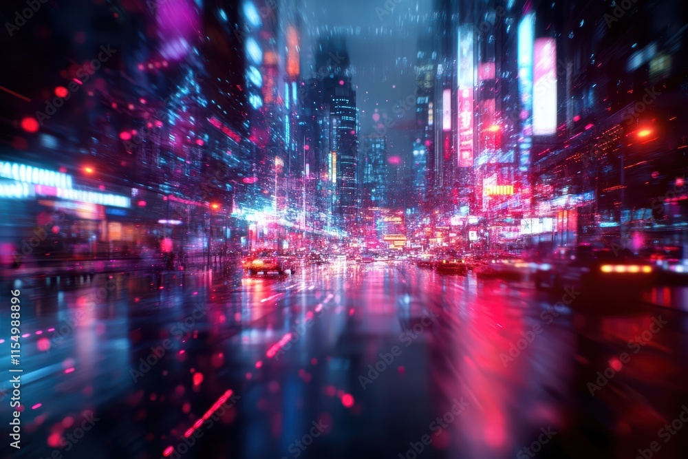 A city street with cars and a blurry background A city street with cars and a blurry background