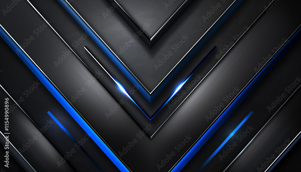 Futuristic abstract background featuring dark metallic chevrons and glowing blue accent
Futuristic abstract background featuring dark metallic chevrons and glowing blue accent