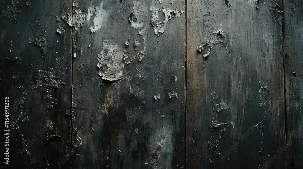 Textured Wooden Surface with Peeling Paint and Dark Grunge Effect Textured Wooden Surface with Peeling Paint and Dark Grunge Effect