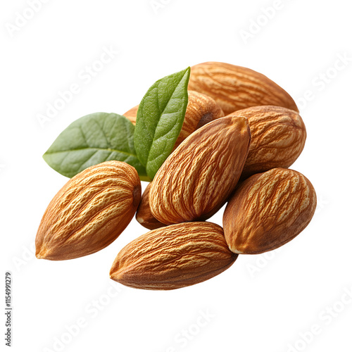 Roasted Marcona Almonds Spanish variet isolated on transparent background photo