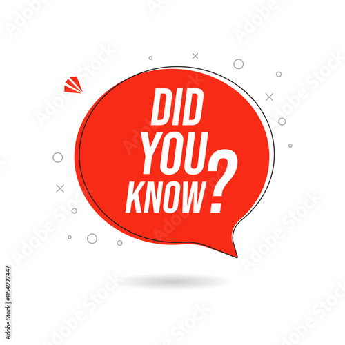 Did You Know speech bubble icon symbol label sticker design. Template post icon for social media background, fun fact template fyi vector symbol element.