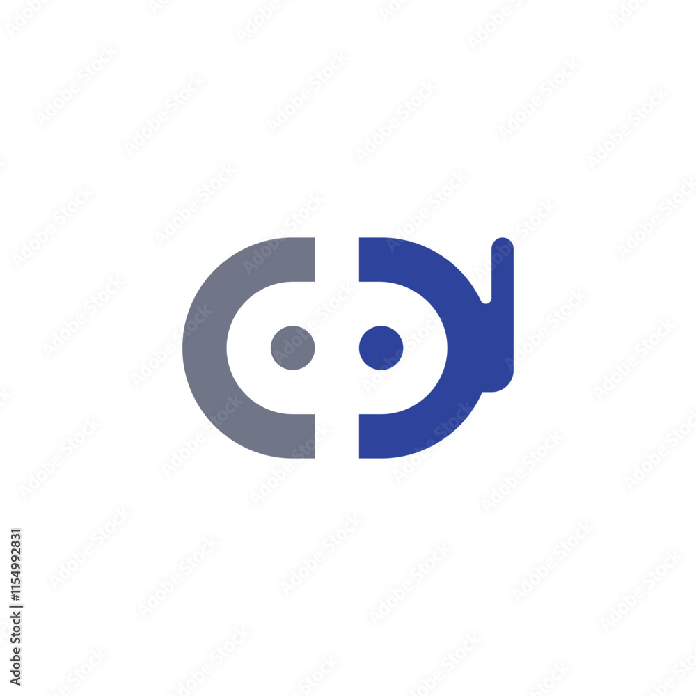 Modern Minimalist Robot or AI Logo Modern Minimalist Robot or AI Logo