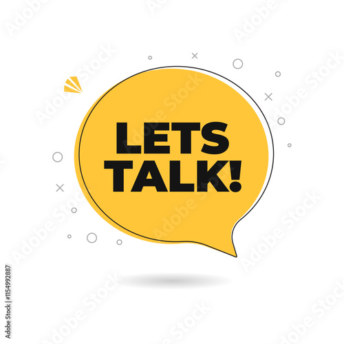 Lets talk speech bubble symbol icon banner. Suitable for business, marketing and advertising. Vector  Illustration