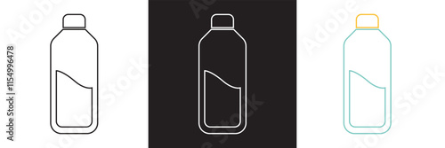 Bottle icon. Vector illustration. isolated on white and black background. EPS 10