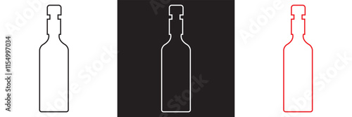 Bottle icon. Vector illustration. isolated on white and black background. EPS 10