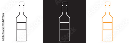 Bottle icon. Vector illustration. isolated on white and black background. EPS 10