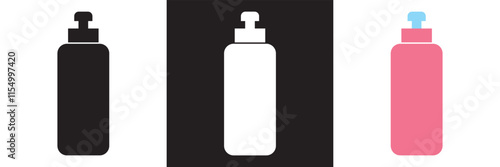 Bottle icon. Vector illustration. isolated on white and black background. EPS 10
