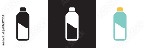 Bottle icon. Vector illustration. isolated on white and black background. EPS 10