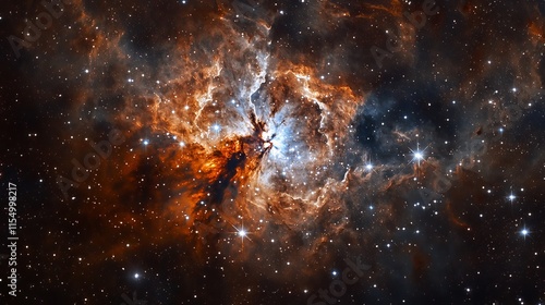 Wallpaper Mural Cosmic Nebula: Fiery Embrace of Stellar Clouds Torontodigital.ca