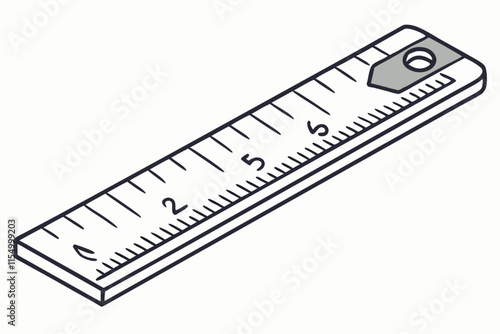 Ruler: A Straight Edge for Accurate Measurements vector silhouette on a white background