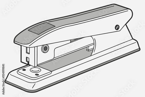 Stapler: A Compact Tool for Binding Pages vector silhouette on a white background