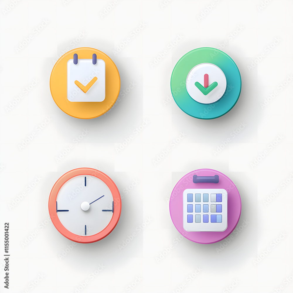 set of icon Back to school: flat lay with backpack and stationery on colorful background set of icon Back to school: flat lay with backpack and stationery on colorful background