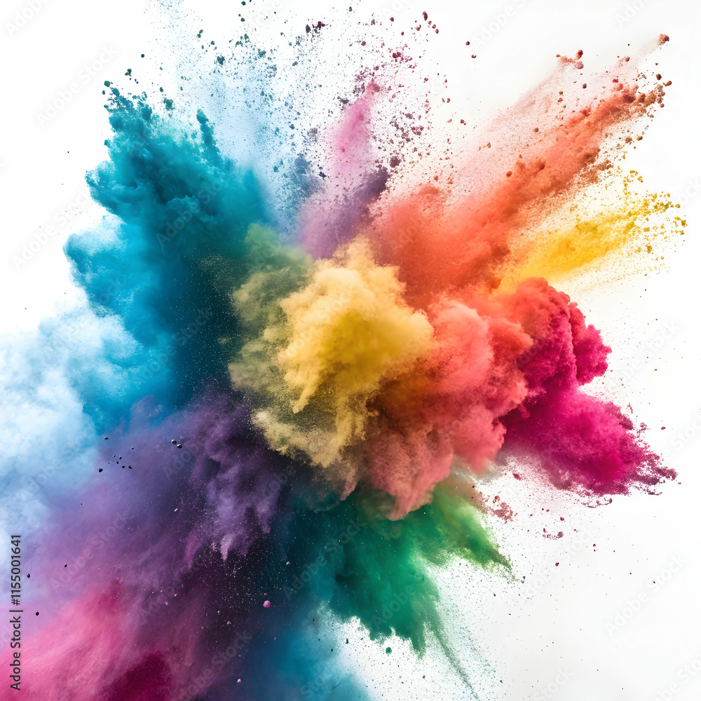 Colorful Powder Explosion on White Sand Colorful Powder Explosion on White Sand