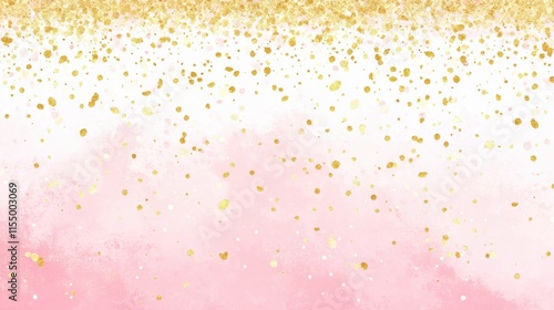 A light pink ombr background with gold confetti sprinkled across the top. photo