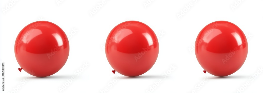Three red balloons isolated on white background. (6) Three red balloons isolated on white background. (6)