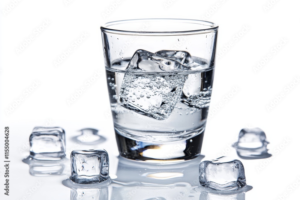 Glass of water with ice cubes. (1) Glass of water with ice cubes. (1)