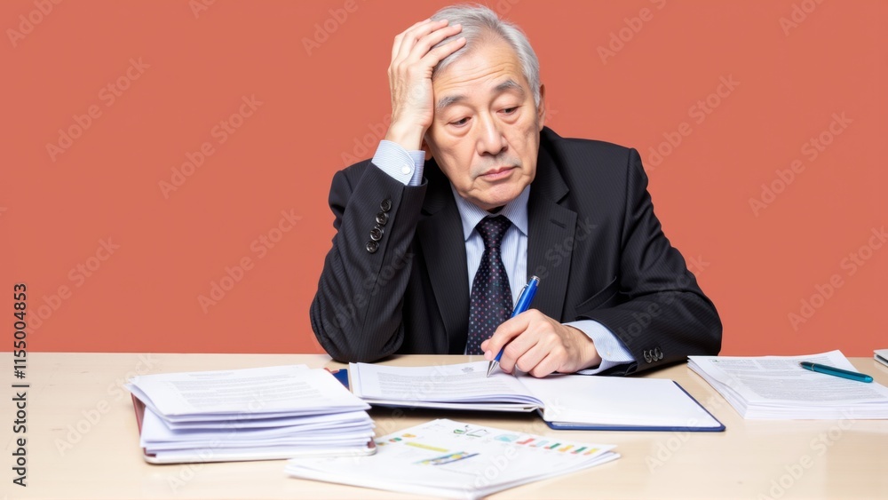Man Worrying About Paying Bills and Bankruptcy Man Worrying About Paying Bills and Bankruptcy