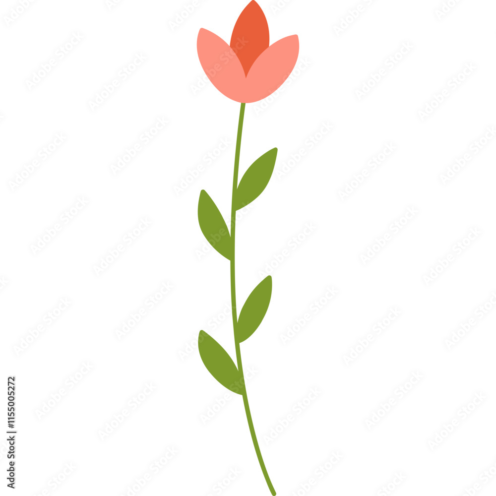 flower illustration minimal style on transparent background flower illustration minimal style on transparent background