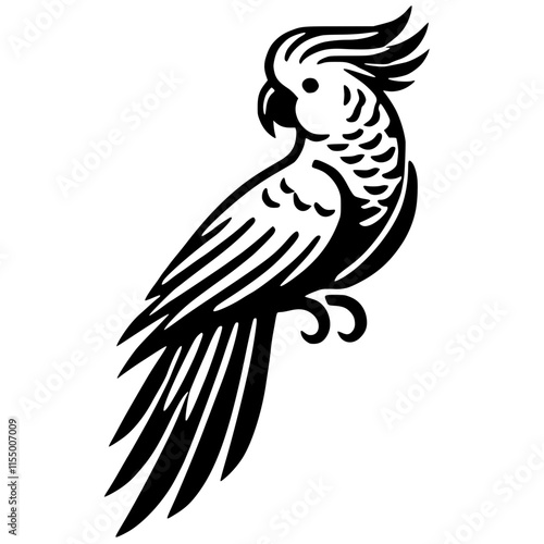 Silhouette of a cockatoo