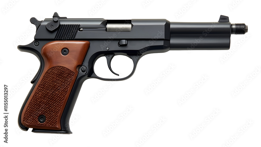 Pistol handgun isolated on white. Pistol handgun isolated on white.