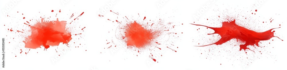 Three red paint splatters isolated on white background. (1) Three red paint splatters isolated on white background. (1)