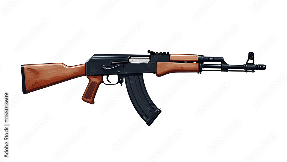 Assault rifle AK47 isolated on white background. Assault rifle AK47 isolated on white background.