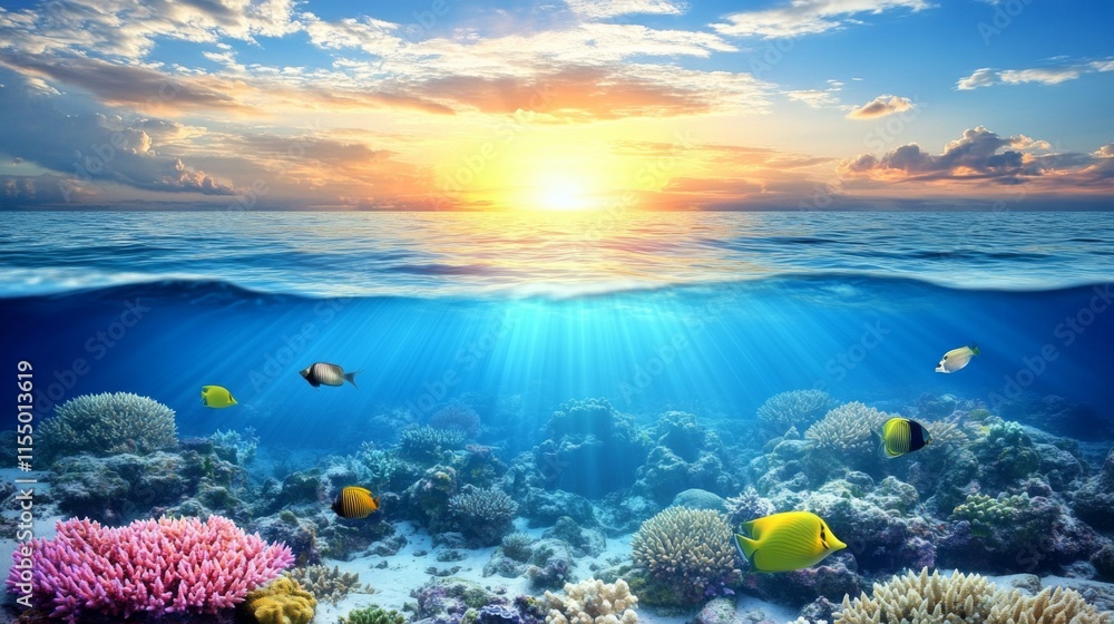 Fototapeta premium Pollution Impact on Ocean Ecosystems Explained