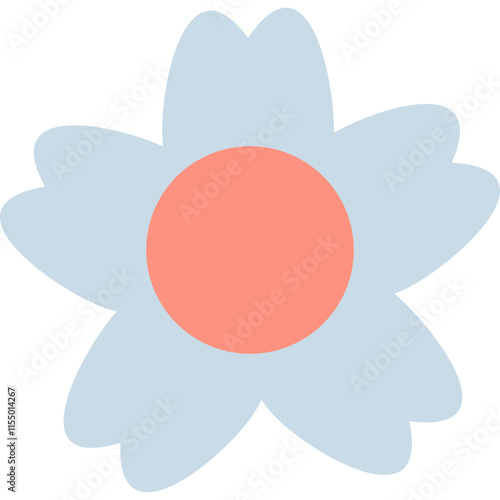 flower with color hand draw style