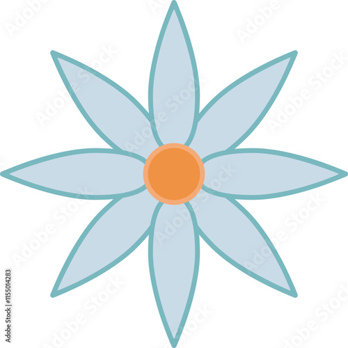 flower with color hand draw style